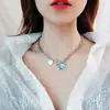 Collar de acero de titanio europeo y americano para mujer, cadena de suéter con letras de hip hop, largo 2020, nuevo collar de amor de doble capa, accesorios