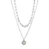 Collar con Colgante de Ojo de Gato de Cadena Multicapa Simple Versátil de Estilo Ins Europeo y Americano para Mujer Venta al por Mayor de Accesorios Transfronterizos