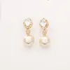 Pendientes de Perla Blanca Australiana Shijia de Lujo Ligero Pendientes de Circonita Súper Brillantes Grado 5A Pendientes de Plata S925 para Mujer Nicho de Gama Alta
