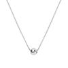 Colar de Feijão Prateado Pequeno Wanying Jewelry Prata de Lei S925 Corrente Clavicular de Contas Redondas Personalizado Estilo Luxo Acessível High-End Acessórios Simples