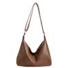 Bolso de Hombro de PU Suave para Mujer 2023 Otoño e Invierno Nuevo Bolso de Mujer Versátil Simple Retro Elegante Bolso Cruzado Estilo Coreano