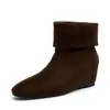 Botines Martin para Mujer con Aumento de Altura de 7 cm 2026 Nuevos Botines Versátiles Otoño/Invierno Punta Fina Botas de Moda Botines de Tobillo Estilo Británico