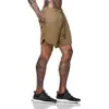2023 Transfronterizo Doble Capa Camuflaje Verano Hombres Tallas Grandes Cinco Puntos Secado Rápido Transpirable Fitness Deportes Running Comercio Exterior