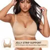 Sujetador de gel sin costuras para mujer transfronterizo, sin varillas, con características de push-up y realce, suave y cómodo, y tirantes ajustables