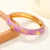 Pulsera de Elefante y Trébol de Cuatro Hojas Esmaltada tipo Macarrón, Accesorio Estilo Chino con Relieve de Goteo de Aceite, Stock Listo de Fábrica para Venta al Por Mayor Transfronteriza
