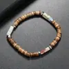 Pulsera de cuentas de cáscara de coco para hombre, pulsera multicapa de piedra natural, accesorio de moda personalizado estilo europeo y americano, pulsera de cáscara de coco