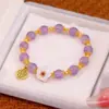 Nuevo Pulsera de Amistad de Amatista Diseño de Nicho Ins Dulce Lujo Ligero Popular Celebridad de Internet Pulsera de Flor de Durazno Regalo para Amigos