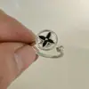 Anillo Giratorio de Plata Tailandesa para la Ansiedad Anillo para el Dedo Índice Multi-Círculo Cuentas de Transferencia Auspicioso Transferencia Moda Coreana Regalo para Novia