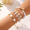 Pulsera de Cadena de Margaritas de Verano Transfronteriza, Traje, Pulsera de Nicho de Alta Gama para Mujer con Perlas