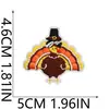 Parche de Tela Bordada de Pavo Decoración para Bolsa de Acción de Gracias Sello Bordado Planchar Feliz Hoja de Arce Parche Temático de Otoño Parche