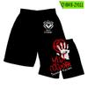 Pantalones cortos deportivos holgados de playa de verano con estampado de anime de batalla Manshu para hombres y mujeres.