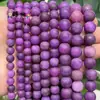 Nuevo Estilo 6/8/10mm Ágata Amatista Jade Púrpura Optimizado Mate Cuentas Redondas Cuentas Sueltas Pulsera Collar DIY Tejido Accesorios Hechos a Mano