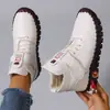 Zapatos casuales de mujer de moda y con estilo, zapatos altos de algodón con forro polar cálido para invierno, suela suave, antideslizantes, zapatos de mujer cosidos a mano