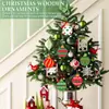 Decoración de Árbol de Navidad Transfronteriza Artesanías de Virutas de Madera Colgantes Navideños DIY Fiesta en Casa Etiquetas Navideñas de Madera