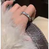 Novo Anel de Cobra ~ Diamante Super Fada Brilhante Alto Padrão Luxo Leve Design de Nicho Anel de Dedo Aberto Ajustável