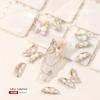 Conhaque Ponta Branca Diamante de Formato Especial Fantasia Branco Manicure Diamante Borboleta Coração Açúcar de Rocha Vidro K9 Joia de Unha Diamante