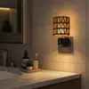 Luz nocturna enchufable base C7 GY272 cilíndrica estilo BOHO pantalla de arte de cuerda luz de dormitorio sensor de luz hecho a medida