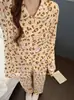 Conjunto de Pijama de Algodón Nube, Nuevo de Verano para Mujer con Shorts de Manga Corta y Pantalones Largos, Ropa de Casa Delgada de Verano, Lindo para Primavera y Otoño