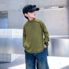 Camiseta Base de Invierno para Niños con Cuello Alto y Medio Modelo Nuevo 2026 Ropa Interior de Manga Larga de Invierno para Niños Camiseta Térmica para Niños Mayores