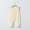 Mameluco para Bebé Estilo Nórdico Verano Gasa de Algodón Puro Transpirable Mameluco sin Mangas para Bebé Color Sólido Traje para Gatear
