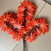 Hojas de Banyan Simuladas al por Mayor, Hojas de Ginkgo, Hojas Pegadas, Hojas Falsas de Arce Rojo, Ramas para Paisajismo de Ingeniería de Hoteles, Decoración de Jardín