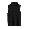 Colete Novo Cashmere Puro Camisa Base Feminina Moda Sem Mangas Gola Alta Meia Quente Slim Roupa Íntima Listrada Roupa Feminina