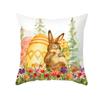 Funda de almohada de Pascua transfronteriza nueva flores acuarela conejo Amazon fabricantes de fundas para cojines de hogar al por mayor