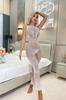 Comércio Exterior Roupa Íntima Sexy Sem Mangas Alça Europeia e Americana Jacquard Vazado Meias Sexy de Rede Terno Jacquard K080