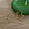 Brincos de Estrela de Cinco Pontas Vazados de Metal para Mulheres, Acessórios de Orelha de Verão Simples e Exagerados, Argolas Grandes Únicas e Estilosas Estilo Deusa
