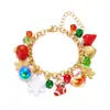 Set de Joyería de Navidad Transfronterizo Europeo y Americano con Cadena Dorada, Copo de Nieve, Reno, Muñeco de Nieve, Árbol de Navidad, Múltiples Accesorios