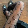 Medias Negras para Mujer, Medias Finas Negras Disco, Populares Medias de Red con Diamantes con Letras, Pantimedias Jk Blancas