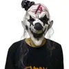Nova Máscara de Palhaço de Terror Touca Festa Nariz Vermelho Máscara Palhaço Halloween Máscara de Látex Festa Brilhante