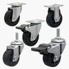 Rueda Universal M6 1.0 pulgada 1.2 pulgada Ruedas Giratorias para Estante con Freno, Carro Rodante, Resistente al Desgaste y Silencioso