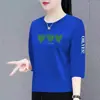 Comercio exterior transfronterizo: Ropa de moda talla grande para mujeres de mediana edad y mayores, camisetas de manga tres cuartos, camisetas básicas