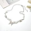 Diseño super de hada estilo francés alas de mariposa collar de perlas cadena para la clavícula estilo frío de Instagram moda de chica popular collar