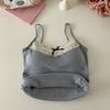 Pure Desire Lace Cinza Camisola Cinto Feminino Peitoral Interior Vestindo Exterior Curto Slim-fit Design Sense Niche Mulheres