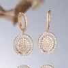 Pendientes Joyería Rongxing Estilo Retro de Corte Europeo y Americano Cobre Microincrustaciones Zirconia Brillante Diseño Venta al por Mayor de Fábrica