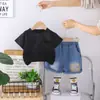 2026 Ropa Nueva para Niños Niños Niños Verano Conjunto de Manga Corta Deportivo Delgado Degradado Delgado Camiseta de Cuello Redondo para Bebé Moderna
