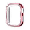 Adecuado para Caja de Reloj Apple S12 Incrustada con Diamantes, Caja de Reloj iWatch de PC con Fila Única Incrustada con Diamantes, Caja Protectora Integrada de PC + Película Templada