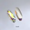 Strass Baguete com Base Prateada 7*21mm, Acessório Decorativo de Strass de Vidro K9 de Alta Qualidade, Cristal Dongzhou, Formato Oval Longo