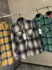 Jaqueta camisa de manga longa xadrez, gola de lapela, macia, respirável e moderna para homens, camisa casual 13336