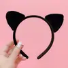 Tiara Fofa de Veludo Preta com Orelhas de Gato e Bordas Largas, Acessório de Cabeça Super Fofo para Adultos, Acessórios de Cabelo para Festas Dançantes de Feriados e Brincadeiras para Mulheres