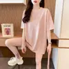Camiseta Básica de Manga Corta Talla Grande para Mujer Verano 2026 Nueva Casual Versátil Adelgazante Gordita MM Longitud Media Holgada