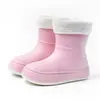 Japón y Corea del Sur Botas de Lluvia Transfronterizas para Mujer Lindas Botas de Agua de Caña Media Zapatos de Goma para Estudiante Botas de Agua Antideslizantes Botas de Lluvia Impermeables Biseladas Impermeables