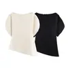 Transfronterizo 2026 Primavera Nuevo Estilo Europeo y Americano Sencillo Moda Urbana Versátil Camiseta de Manga Abullonada Top