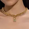 Collar de Borla con Llave de Corazón de Metal Estilo Hip-Hop Transfronterizo Cierre OT Versátil Exagerado Colgante en Forma de Candado Collar Exagerado
