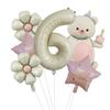 Nuevo Globo de Película de Aluminio de Pastel Mágico de Oso Set Número 32 pulgadas Garra de Oso Fiesta de Cumpleaños Infantil Accesorios para Fotos