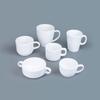 Conjunto de xícaras de café imitação de porcelana em melamina para hotel comercial restaurante xícara de bebida xícara de chá branca orelha simples xícara de leite de soja