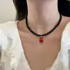 Collar de Cadena para Clavícula con Hebilla OT de Perlas en Forma de Gota de Agua Coreano de Nicho para Mujer, Lujo Ligero, Elegante, Moderno, Único, de Moda, Versátil