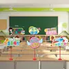Decoração de Abertura Escolar 2026 Arranjo de Mesa Ornaments Decoração de Quadro Negro de Escola Primária Placas de Mesa de Jardim de Infância Sinais de Mão Decorações com Balões